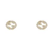 Interlocking 18k Yellow Gold Diamond Stud Earrings image