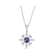18k White Gold Sapphire and Diamond Pendant image