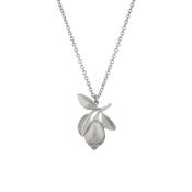 Large Lemon &amp; Leaf Necklace in Sterling Silver image