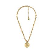 Talisman Taurus Turquoise Stone Yellow Gold Plated Medallion Necklace image