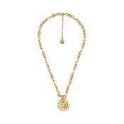 Talisman Cancer Turquoise Stone Yellow Gold Plated Medallion Necklace image