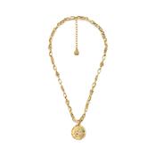 Talisman Sagittarius Turquoise Stone Yellow Gold Plated Medallion Necklace image
