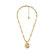 Talisman Aquarius Turquoise Stone Yellow Gold Plated Medallion Necklace image