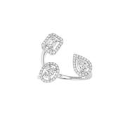 18k White Gold My Twin Trilogy Diamond Ring