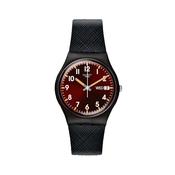 Classic SIR RED 34mm, Round Red Dial, Quartz, Black Case, Black Strap Watch