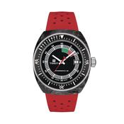 Sideral S Powermatic 80 41mm, Black Dial, Automatic Movement, Stainless Steel Case with Black and Blue Marbled Forged Carbon,  Red Rubber Strap Watch