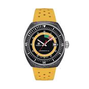 Sideral S Powermatic 80 41mm, Black Dial, Automatic Movement, Stainless Steel Case with Black and Blue Marbled Forged Carbon, Yellow Rubber Strap Watch