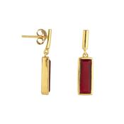 Yellow Gold Manhattan Garnet Drop Earrings image