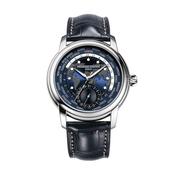 Manufacture Classic Worldtimer 42mm Blue Dial Automatic Blue Leather Strap Watch