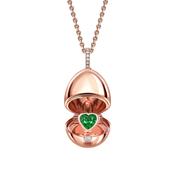 Essence 18k Gold Emerald Heart Surprise Locket image