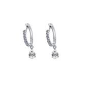 Leni White Gold Plated Hoop Earrings