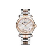 Happy Sport 36mm, Silver Dial, Automatic Movement, 18K Rose Gold &amp; Stainless Steel Diamond Watch image