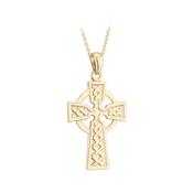 14K Gold Celtic Cross Pendant Necklace image