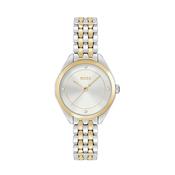 Mae Dameshorloge 30mm Silver Dial Quartz Two Tone Stainless Steel Bracelet Watch image