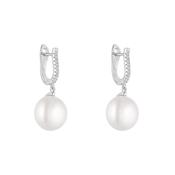 Sterling Silver Horseshoe Cubic Zirconia Drop Earrings