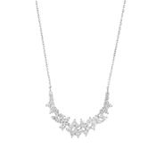 Sterling Silver CZ Baguette Cluster Necklace image