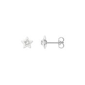 White Star Sterling Silver Crystal Stud Earrings image