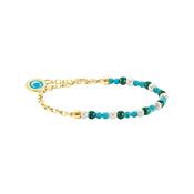 Multicolour Beads Gold Plated Charm Carrier Bracelet 19cm