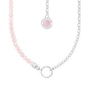 Pink Beads Sterling Silver Charm Carrier Necklace 45cm image