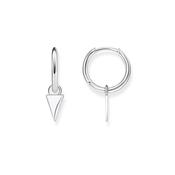 Spike Charm Sterling Silver Hoop Earrings
