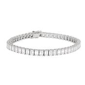 Platinum 16.53ct  Emerald Cut Diamond Line Bracelet