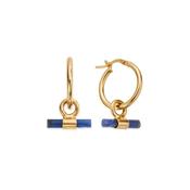 Gold Plated Sodalite T-Bar Hoop Earrings image