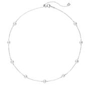 18k White Gold White Akoya 6.5mm Pearl Chain Necklace