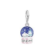 Blue Snowball Sterling Silver Charm