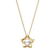 18k Yellow Gold 7.25mm Akoya Cultured Pearl M Collection Pendant Necklace image