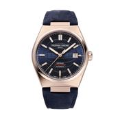 Highlife Automatic COSC 39mm, Navy Dial, Stainless Steel &amp; Rose Gold PVD Case, Leather Strap Watch image
