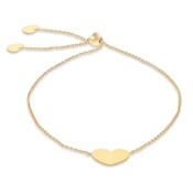 9k Heart Trace Slide Bracelet