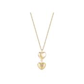 Yellow Gold Double Puffed Heart Pendant Necklace image