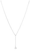 18k White Gold 7.5mm Akoya Pearl Diamond Lariat Necklace