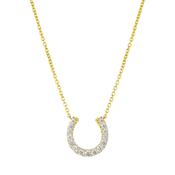 18k Yellow Gold Diamond Horseshoe Necklace