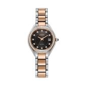 Eco Drive Black Dial 26mm Quartz Silver Gold Bracelet Watch