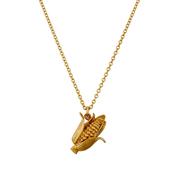 Silver Sterling Gold Plated Juicy Corn on the Cob Necklace image
