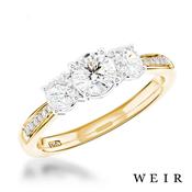 18k yellow gold 0.40ct E SI1  Round brilliant cut Diamond Engagement Ring