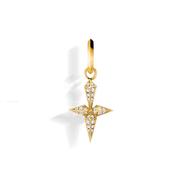 Rockaway 18K Yellow Gold &amp; Diamond Cross Hoop Earring