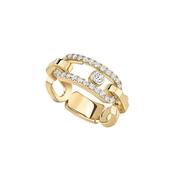 18K Yellow Gold Move Link Diamond Ring image
