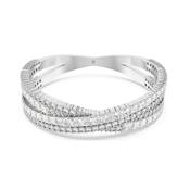 Rhodium Plated Crystal Infinity Hyperbola Cuff Bangle Bracelet image