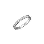 Ice Cube 18K White Gold Half Set Diamond Ring