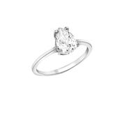 9k White Gold 9mm Pear Cut CZ Ring image