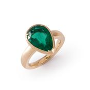 18k Yellow Gold Pear 3.75ct Emerald Dress Ring image