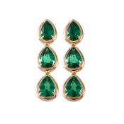 18k Yellow Gold 4.62ct Emerald Drop Earrings image