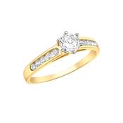 9CT Gold Solitaire CZ Ring Size L