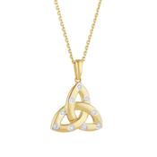 18k Gold Diamond Trinty Knot Pendant Necklace image