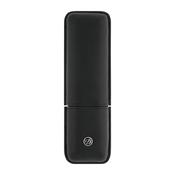 Leather Double Pen Case - Black