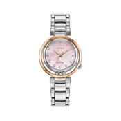 L Arcly 30mm, Mother of Pearl Dial, Stainless Steel &amp; Gold PVD, Eco-Drive Watch image