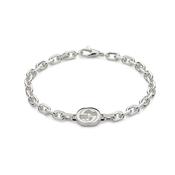 Interlocking Sterling Silver Bracelet Size 18