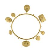 Sensory Devotion Gold Plated Large Charm Bangle